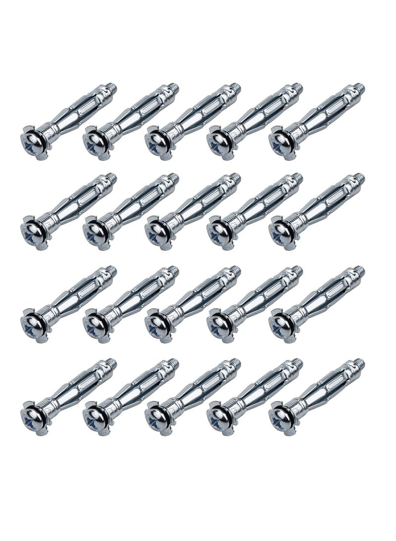 Y&D Metal Cavity Anchor, Fixing Zinc Plated Heavy Duty Plasterboard Drywall Anchors Hollow Wall Plugs M6*50MM for Anchor Screws Plaster Tile (20Pcs) - Image 2