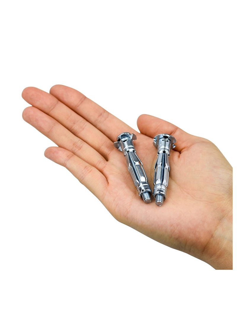 Y&D Metal Cavity Anchor, Fixing Zinc Plated Heavy Duty Plasterboard Drywall Anchors Hollow Wall Plugs M6*50MM for Anchor Screws Plaster Tile (20Pcs) - Image 4