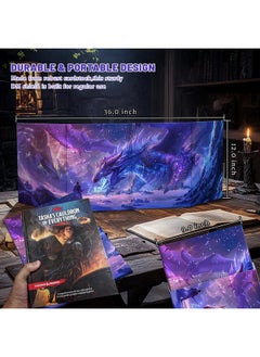 CZYY Dm Screen 4-Panel Cardboard Game Master Screen With Erasable & Clear Pockets, Polar Enchantment Artwork Game Master Shield Tool For Dungeon Master And Rpg Player (Style C)  - Image 4