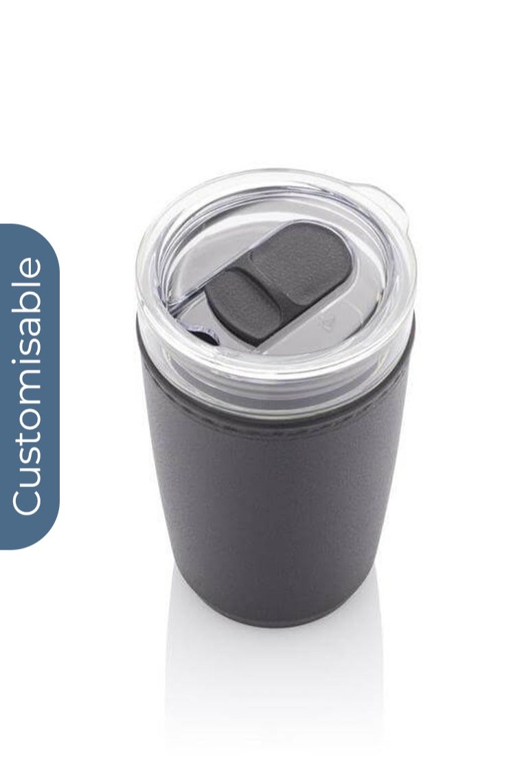 Hans Larsen Personalised Premium Glass Tumbler with Recycled Protective Sleeve - Black - Image 2