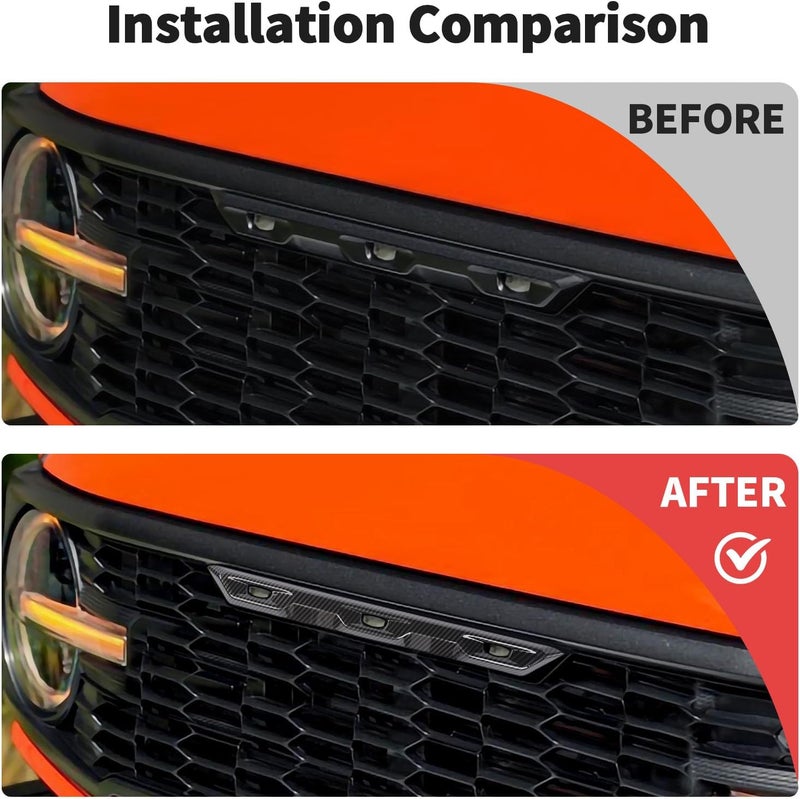 JWWY Bronco Front Grill Mesh Inserts Cover Trim - Image 2
