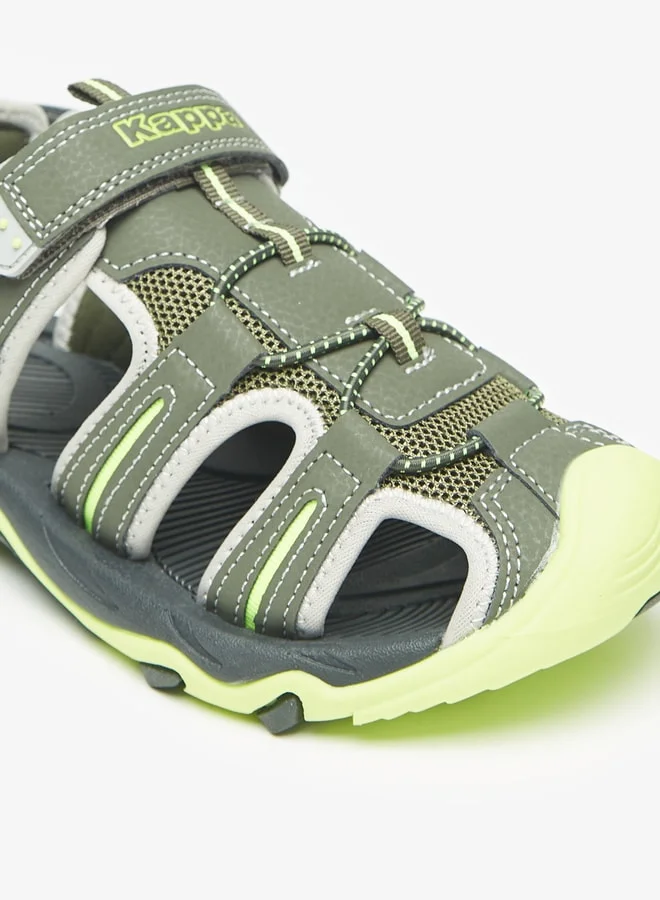 كابا Boys' Paneled Sandals with Hook and Loop Closure