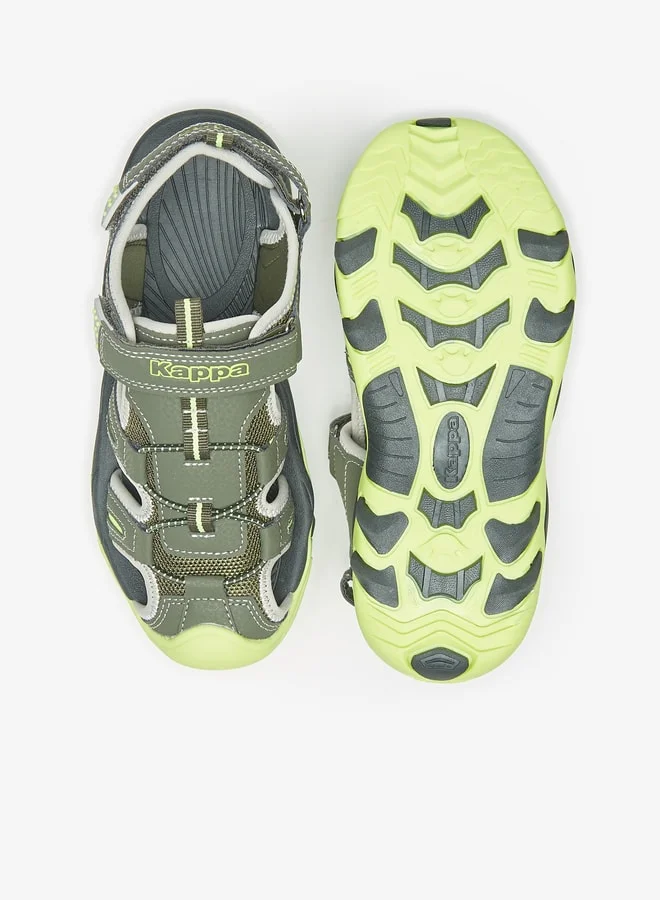 كابا Boys' Paneled Sandals with Hook and Loop Closure
