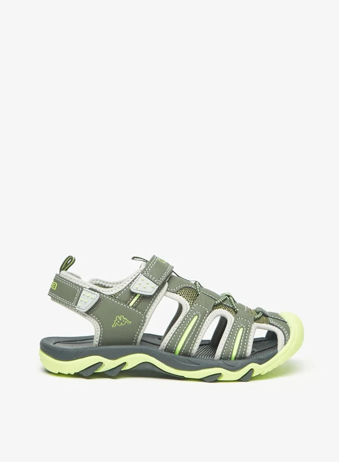 كابا Boys' Paneled Sandals with Hook and Loop Closure