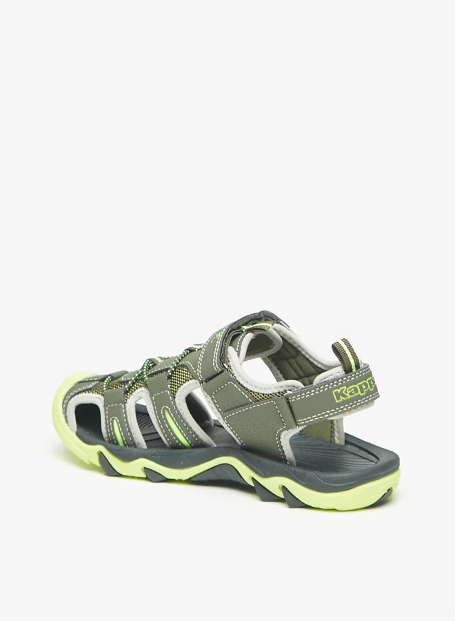 كابا Boys' Paneled Sandals with Hook and Loop Closure