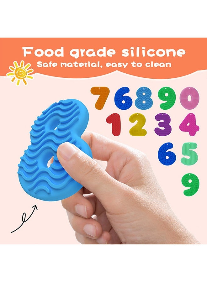 Quantum 10 Pcs Sensory Number Toys for Toddlers - Montessori Math Toys - Textured Stress Relief Number Toys for Toddlers 3-6 Educational Counting Toys for Preschool Stress Relief for Kids with ADHD Autism - Image 5
