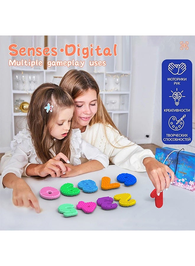 Quantum 10 Pcs Sensory Number Toys for Toddlers - Montessori Math Toys - Textured Stress Relief Number Toys for Toddlers 3-6 Educational Counting Toys for Preschool Stress Relief for Kids with ADHD Autism - Image 4