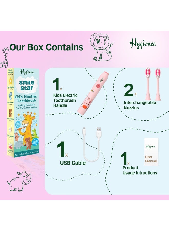 Hygienea Kids Electric Toothbrush, 4+ Years Kids, Rechargeable, with set of 2 Brush heads, Aqua Puppy - White - Image 4