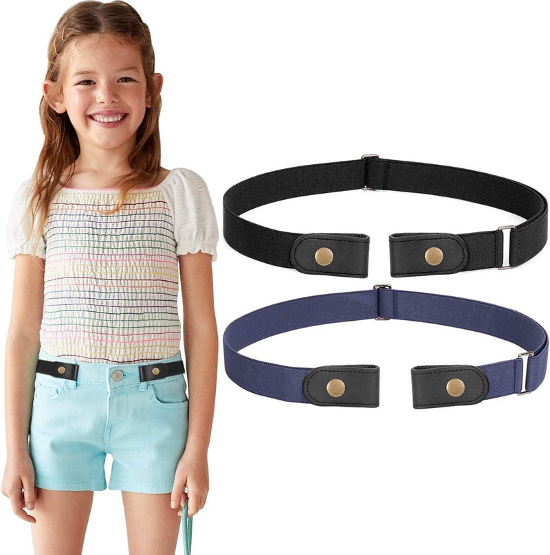 Werforu No Buckle Stretch Belt for Child Boys and Girls Buckle Free Kids Belt Up to 24 Inches - Image 1