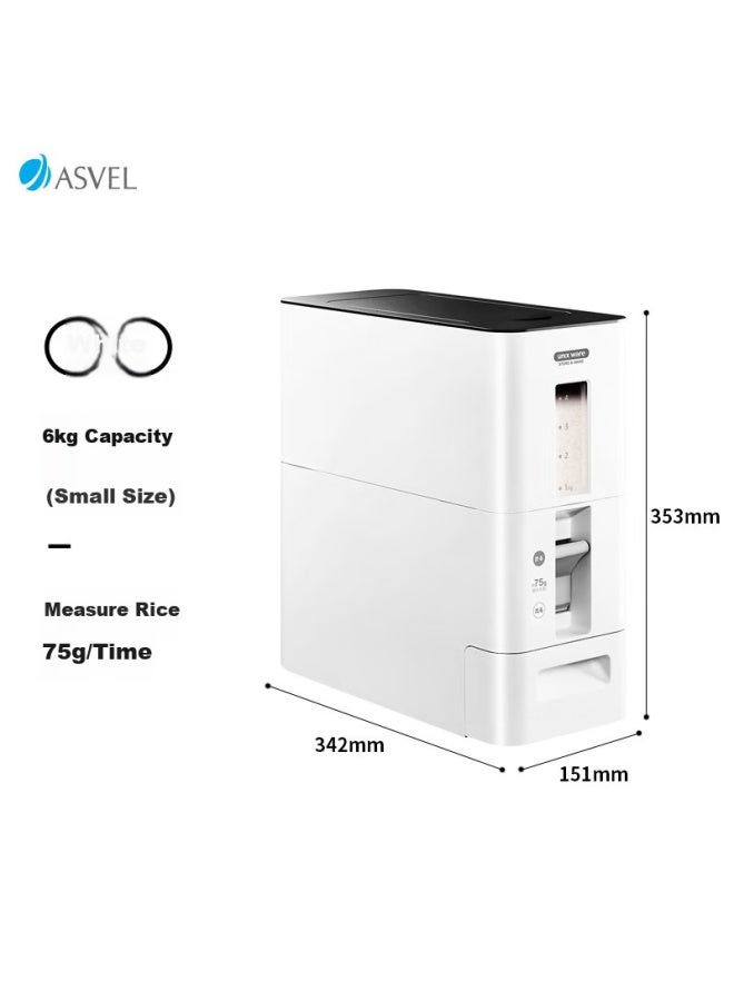 Asvel Rice Container With Insect-proof Design, Moisture-proof Rice Storage, Household Rice Storage Container, Automatic Rice Dispenser, Food-grade 6kg - Image 2