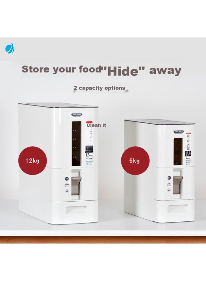 Asvel Rice Container With Insect-proof Design, Moisture-proof Rice Storage, Household Rice Storage Container, Automatic Rice Dispenser, Food-grade 6kg - Image 1