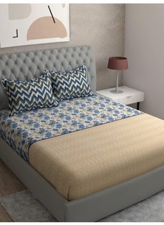 Portico New York Portico New York Shalimaar Cotton Printed Super King Size Bedsheet with 2 N Pillow Cover Multicolor  - Image 1