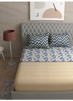 Portico New York Portico New York Shalimaar Cotton Printed Super King Size Bedsheet with 2 N Pillow Cover Multicolor  - Image 2