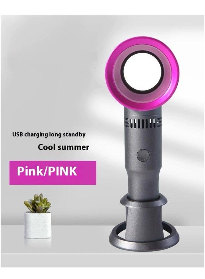 HOMESTAR USB Rechargeable Portable Bladeless Fan Handheld,Mini Cooler No Leaf Handy with 3 Speed Adjustable Stand up Small Personal Foldable for Home Office Outdoor Travel  - Image 1
