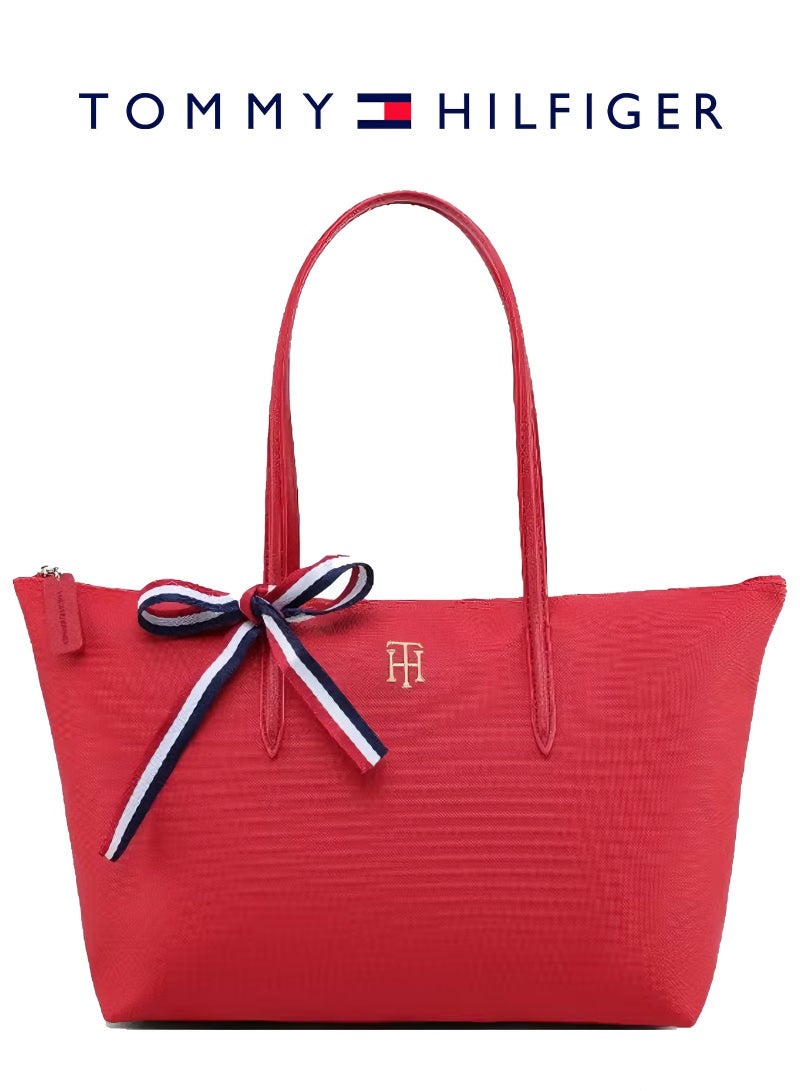 TH Tommy Hilfiger Tote Bag for Women , Fashion Versatile Signature Tape Large Capacity Shoulder Bag Handbag for Travel, Work, Gym, - Image 1