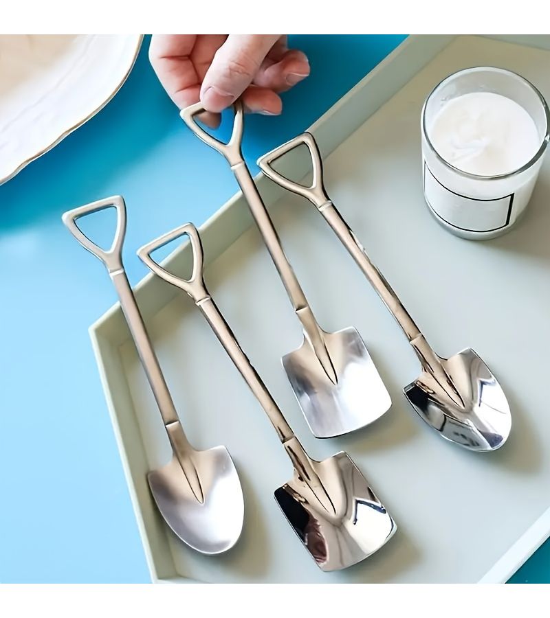 24 Pack 6.1 Inch Dessert Mini Spatula and Fork Set with 8 Spatulas 8 Spoons and 8 Forks Silvery - Image 2