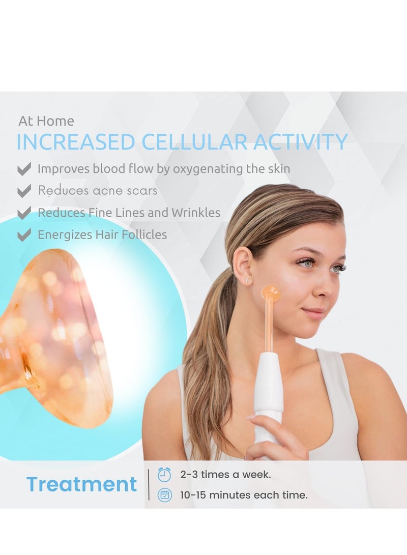 High Frequency Facial Machine - Portable Handheld High Frequency Facial Stick - Electric Comb/Neon Color - Image 3