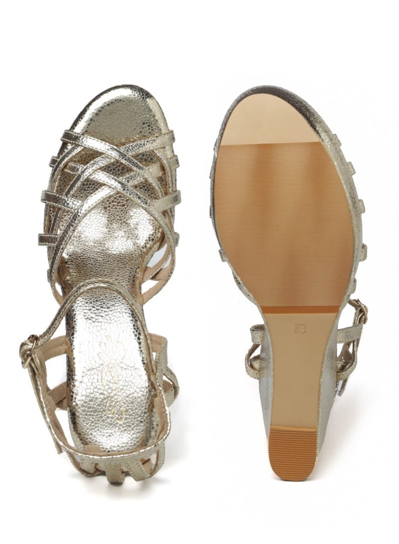 Sole House Golden Luxe Glitter Wedges: Dazzling Elegance for Every Occasion - perfect for parties, celebrations & special occasions.
