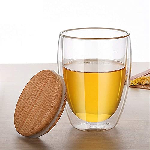 Baskety Double Walled Glasses with Lid 350ml Borosilicate Thermal Glasses for Coffee, Latte & Macchiato (Set of 1) - Image 4