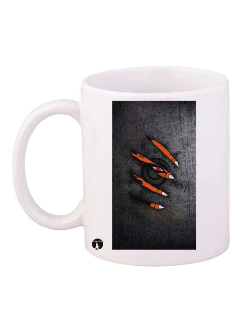 RKN The Anime Naruto Printed Mug White/Black/Orange Standard Size