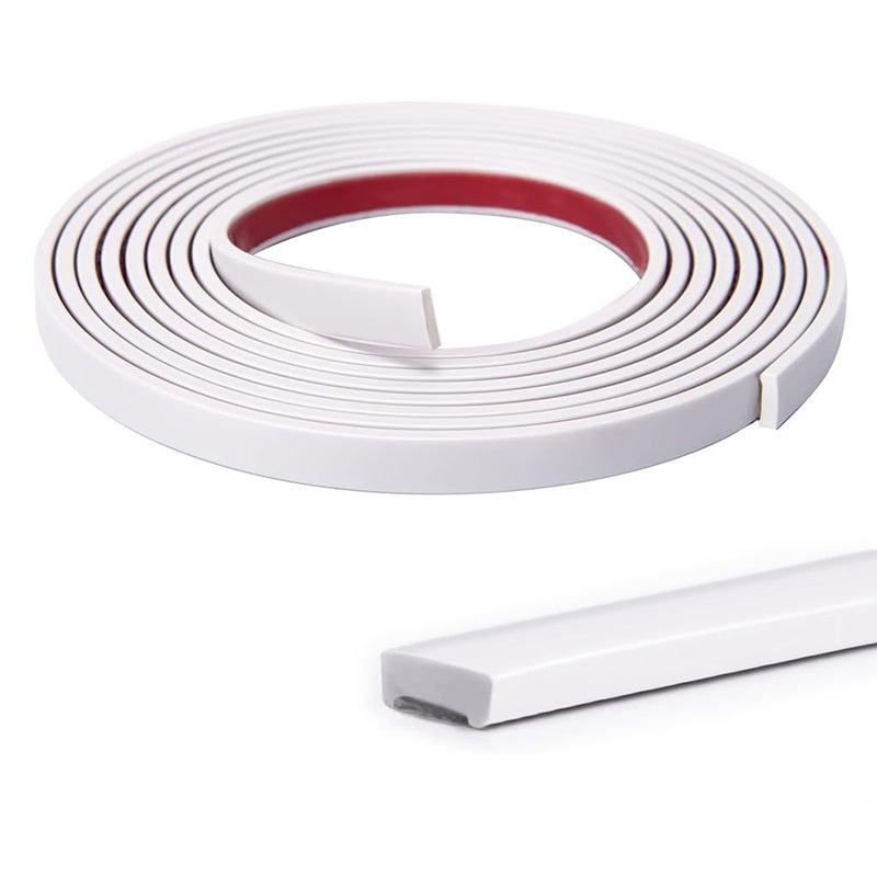 HASTHIP ® 10Ft Peel and Stick Wall Molding, White Flexible Vinyl Wall Moulding Strip, Self Adhesive Waterproof Strip for Mirror Frame Edging, Ceiling Line Decoration, Background Board Finishing - Image 1