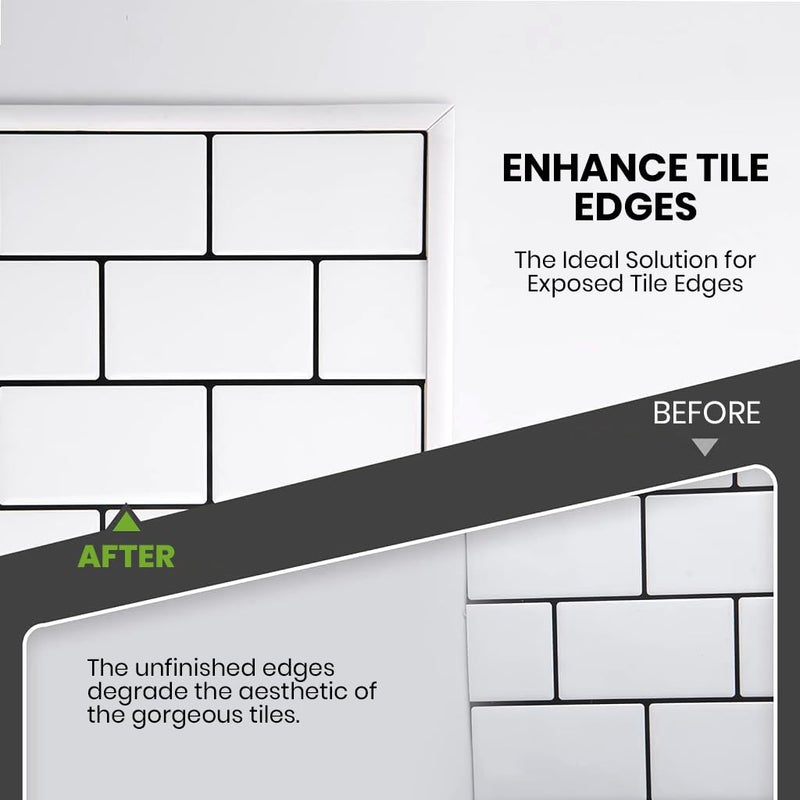 HASTHIP ® 10Ft Peel and Stick Wall Molding, White Flexible Vinyl Wall Moulding Strip, Self Adhesive Waterproof Strip for Mirror Frame Edging, Ceiling Line Decoration, Background Board Finishing - Image 5