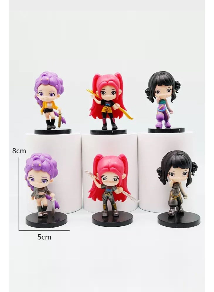 Figures Kpop Demon Hunters Action Figure Home Decor Desk Ornament For Hunters Fans 6pcs set - Image 1