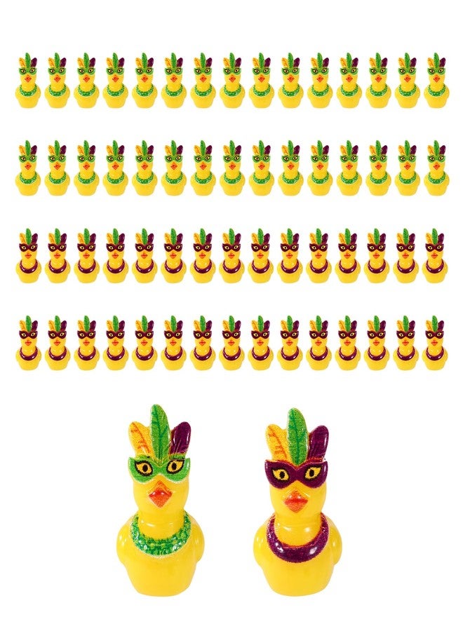Sinbana 60pcs Mardi Gras Duckies,Mask Resin Mini Small Little Tiny Miniature Cruise Ship Duck Bulk Funny Duckies Ornaments Birthday Shower Party Favors Decorations Supplies Toys Gifts Carnival (Mask Style) - Image 1