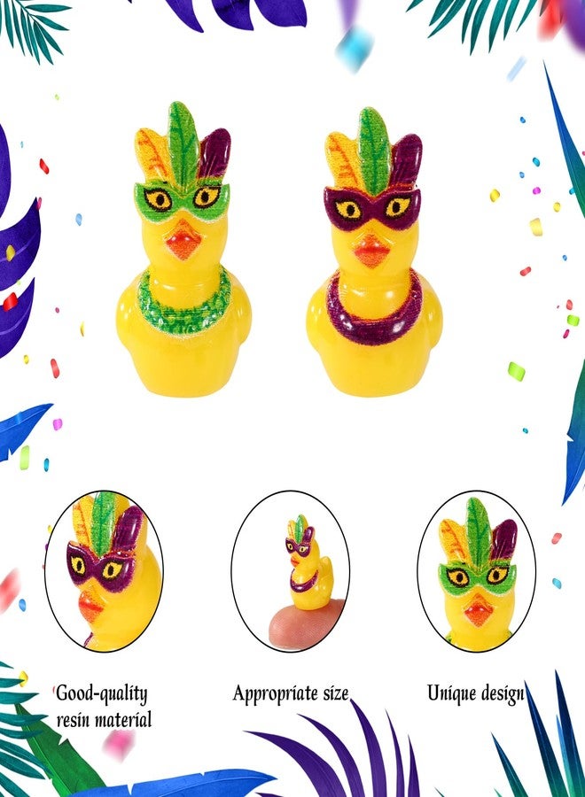 Sinbana 60pcs Mardi Gras Duckies,Mask Resin Mini Small Little Tiny Miniature Cruise Ship Duck Bulk Funny Duckies Ornaments Birthday Shower Party Favors Decorations Supplies Toys Gifts Carnival (Mask Style) - Image 4