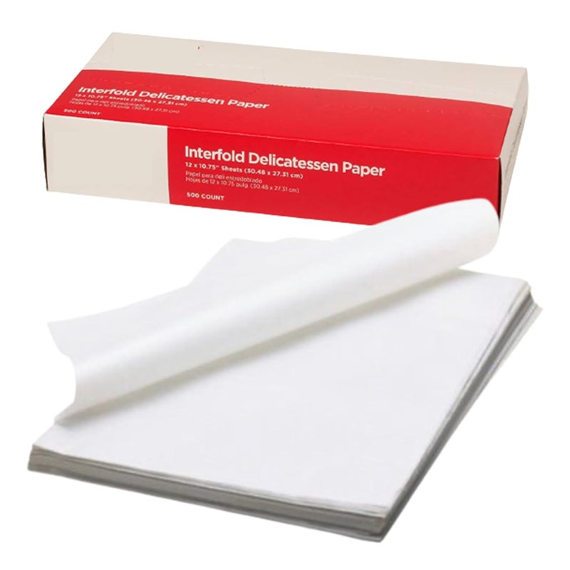 Pantryware Essentials Perfect Stix Gordon choice DeliWaxPaper10-500 Deli Wax Paper, 10" x 10.75", Plain (Pack of 500) - Image 1