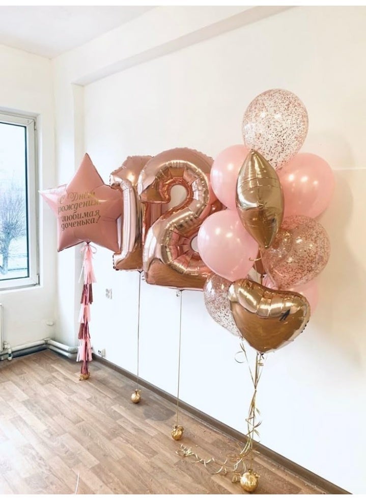 TOY GARDEN 40 Inch Rose Gold Number 2 Foil Balloon for Birthday Party Decorations, Anniversary, Celebration Event Decor, Large Helium Air Fill Number Balloon - Image 2