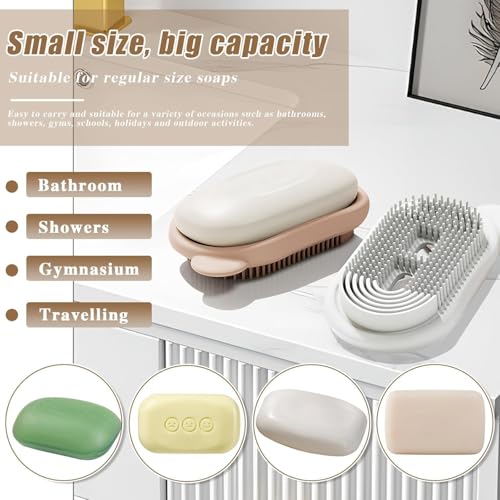 DarkShri 2pcs Travel Case - Air Tight Multipurpose Bathroom Shop Case Holder with 2in1 Silcon Brush (Cream 2Pcs) - Image 3