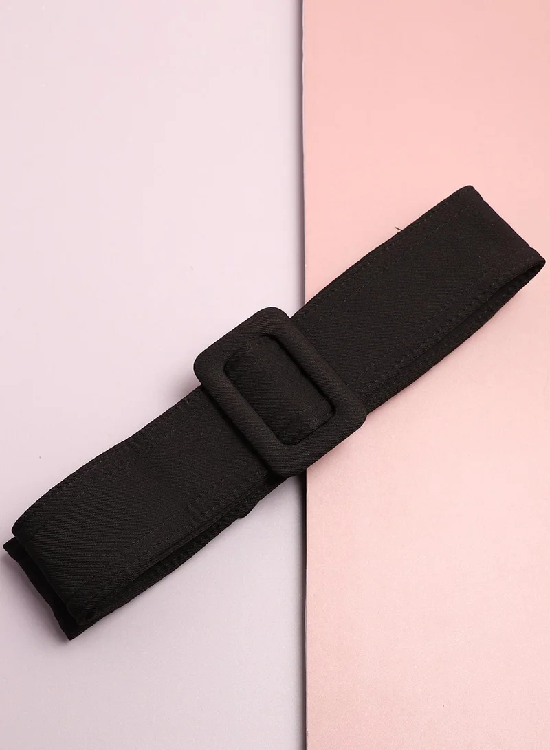 صوص هاوت Black Solid Waist Belt