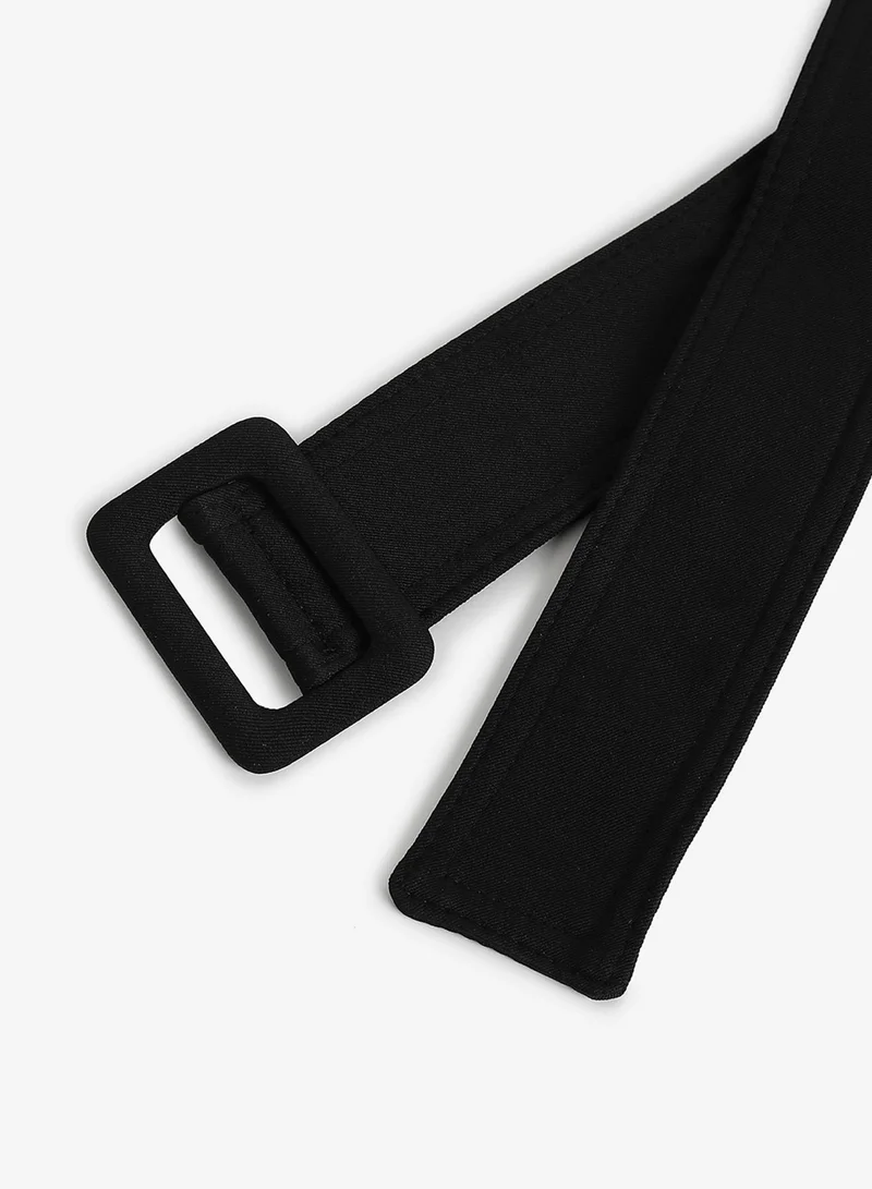 صوص هاوت Black Solid Waist Belt