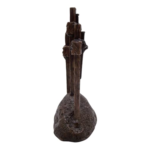 DeLeon Three Standing Nail Crosses on Top of Rock, 11 Inch - Image 5