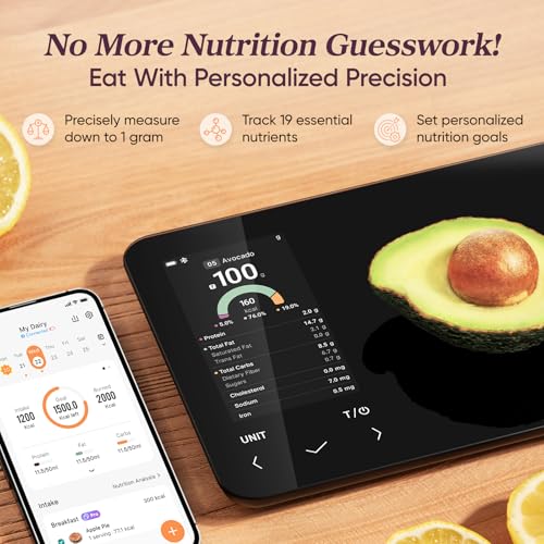 Cosori Smart Food Kitchen Scale with Nutritional Calculator, Free App for AI Scan, Calorie & Macro Tracking, Food Preload, On-Screen Nutrient Info, Personal Goals, Rechargeable, 11 lb / 5 kg - Image 2