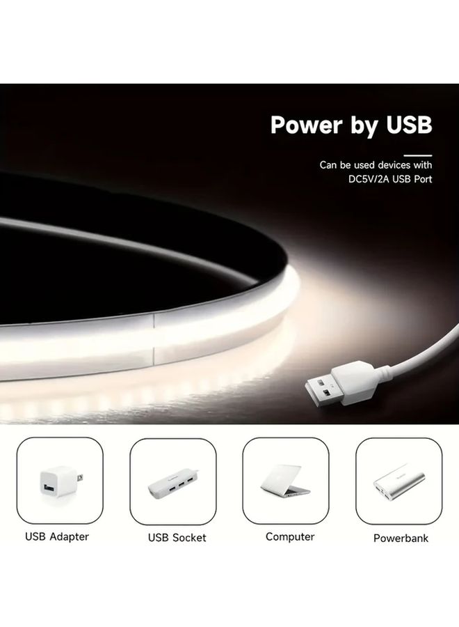 Flexible COB LED Strip Light 4000K 13 12FT With Adhesive Easy Install For Cabinet - Image 2
