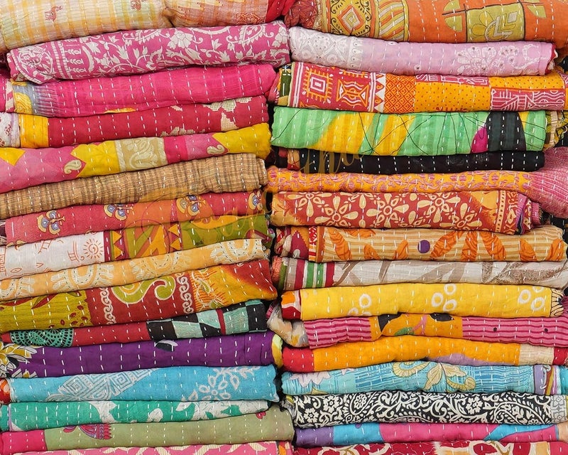 Rajasthali سجاد قنطا قبلي بالجملة مزيج من القطن القديم غطاء سرير قديم متنوع (3) - Image 2