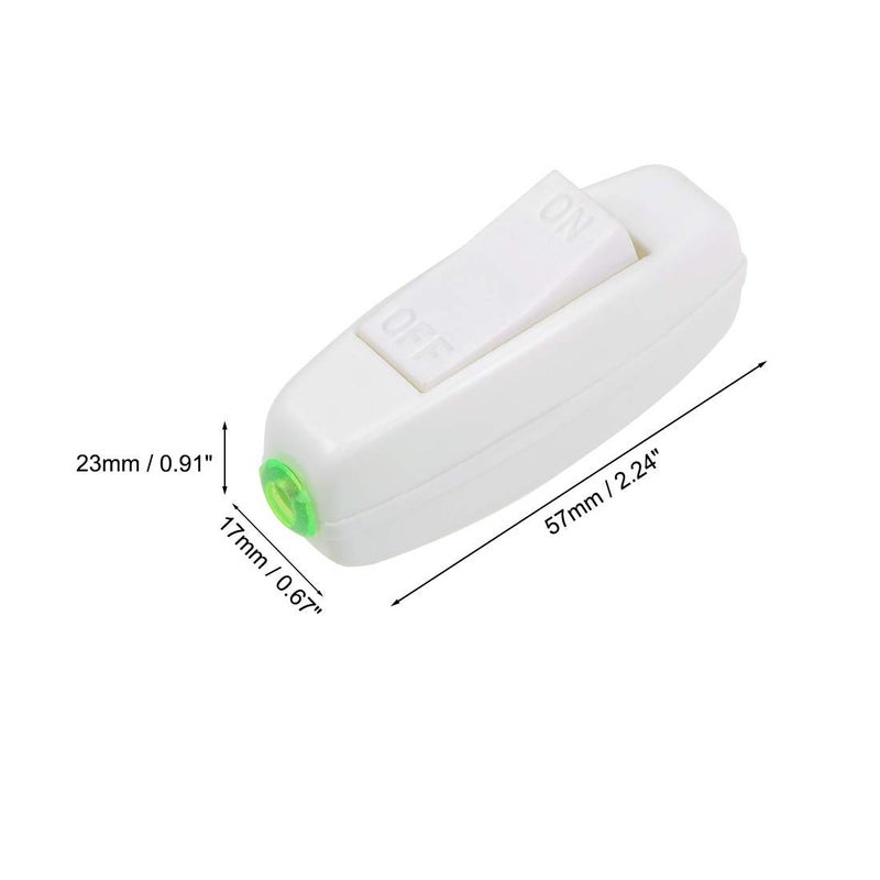 مفتاح تبديل خطي صخري SPST تشغيل/إيقاف 250 فولت 3 أمبير لمصباح الطاولة ومصباح المكتب وغرفة النوم - Image 3