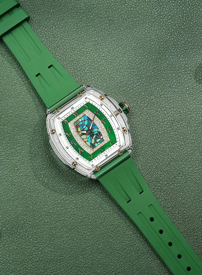 TSAR BOMBA Nucleus Femme Series 35mm Women's Watch with Green Premium Rubber Strap