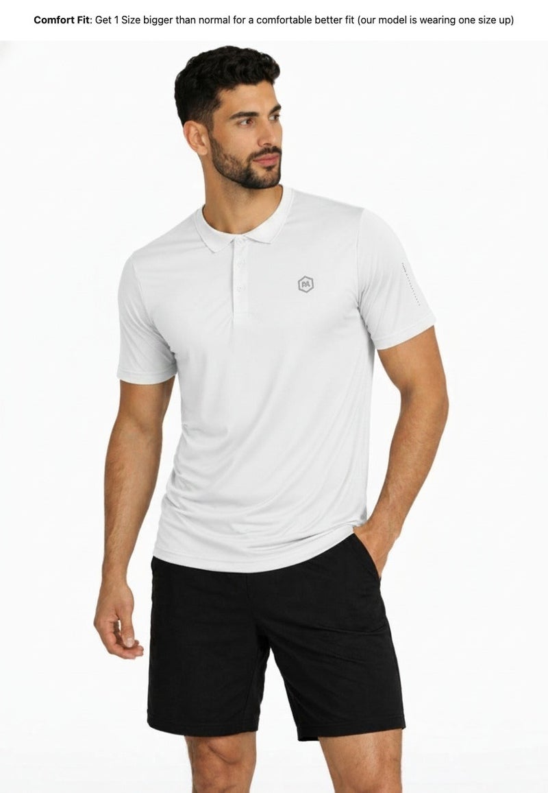 بريما إيس رجالي Polo الهواء الطلق والنشاط لاكشري White - Image 3