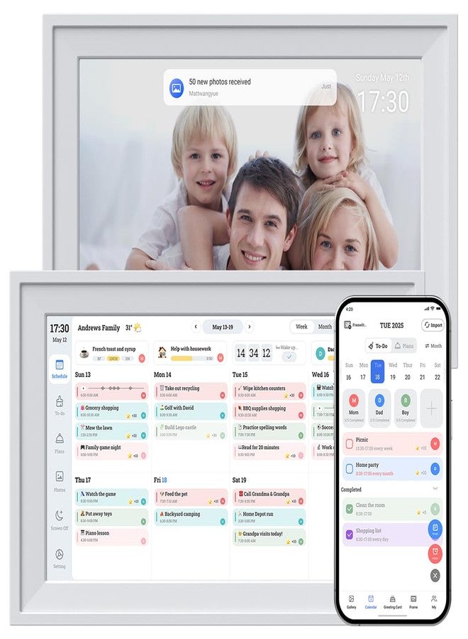 Mitoart 10.1 Inch Digital Calendar with IPS Touch Screen - Smart Electronic Calendar & Planner, Sync & Custom Alerts, Ideal Home Office Management Tool - Image 1