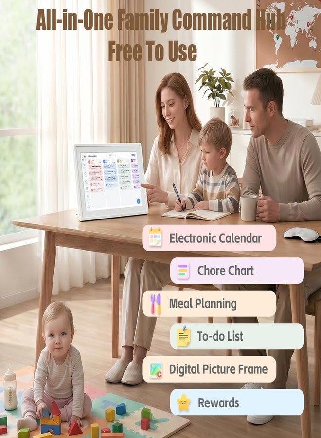 Mitoart 10.1 Inch Digital Calendar with IPS Touch Screen - Smart Electronic Calendar & Planner, Sync & Custom Alerts, Ideal Home Office Management Tool - Image 4