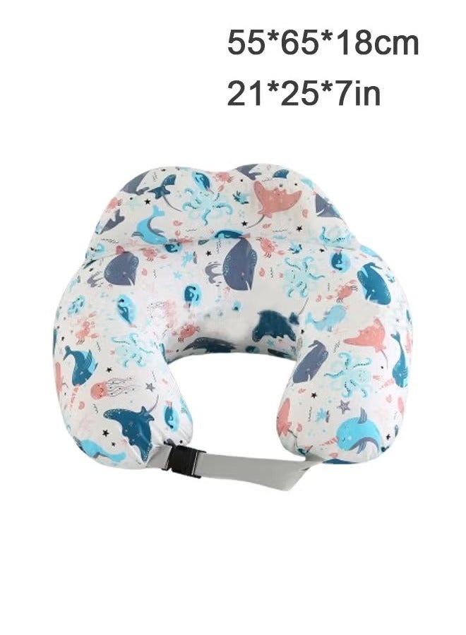 Nursing Pillow for Breastfeeding,Ergonomic Baby Feeding Pillows with Removable Washable Cotton Slipcover, Adjustable Waist Strap,Plus Size,More Support for Mom and Baby - Image 2
