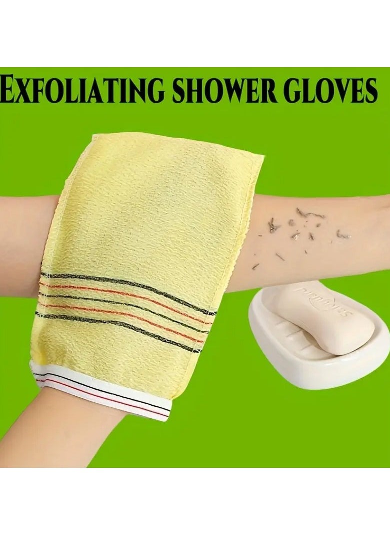 LANGMANNI Exfoliating Shower Gloves and Towel Set – Deep  - Image 1