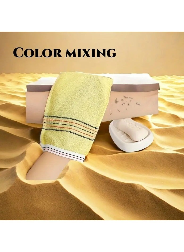 LANGMANNI Exfoliating Shower Gloves and Towel Set – Deep  - Image 2