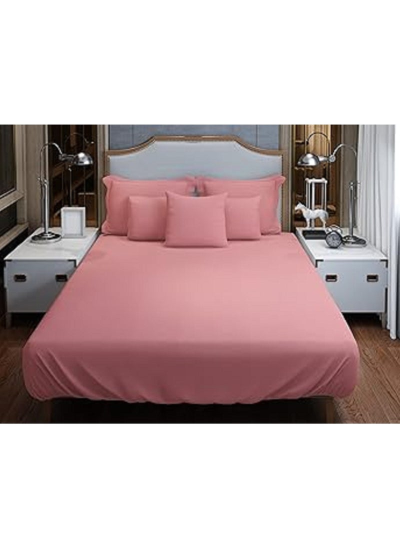 Lantique Cotton Solid Bed sheet 160 cm -rose 
