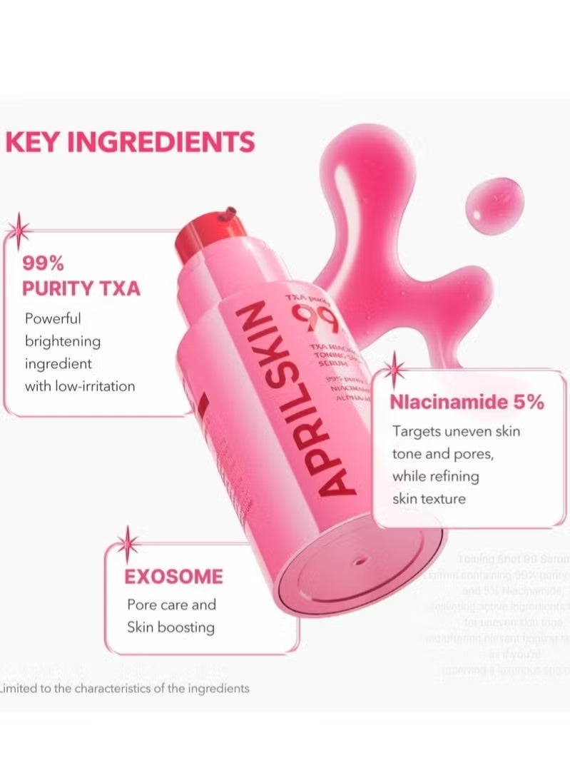 APRILSKIN April Skin Niacinamide Toning Shot 99 Specole by TXA | Skin Boosting Serum | 99% High Purity Tranexamic Acid + 3% Niacinamide 5% for Uneven Skin Tone & Pore Care | 1.6 oz - Image 3