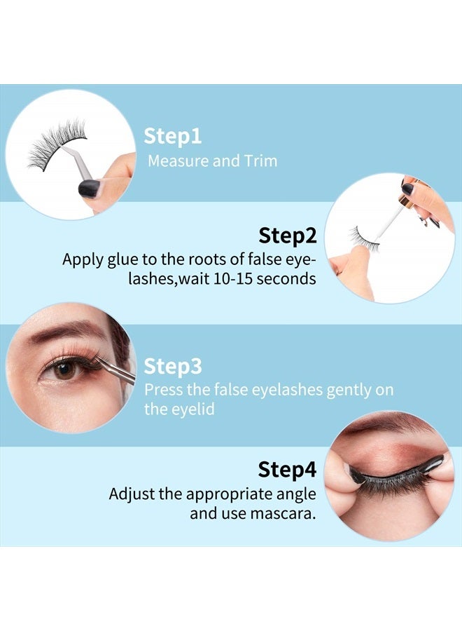 DYSILK Eyelashes Mink Lashes - Wispy Eyelashes 5 Pairs 6D Lashes Kit - False Lashes Natural Look Eye Lashes Cat Eye Fake Eyelashes Volume Lashes Strip | 006-15.2mm - Image 5