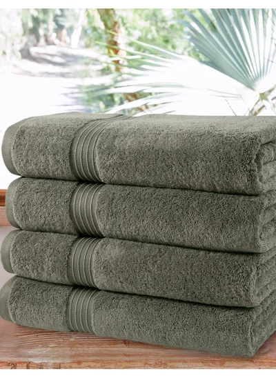 Bliss Casa Bliss Casa 4-Piece Bath Towels, 100% Combed Cotton 550 GSM Superior Quality, Quick Dry Highly Absorbent Thick Soft Hotel Towles for Bath And Spa Bathroom Towel Set 70x140cm Grey 70x140cm